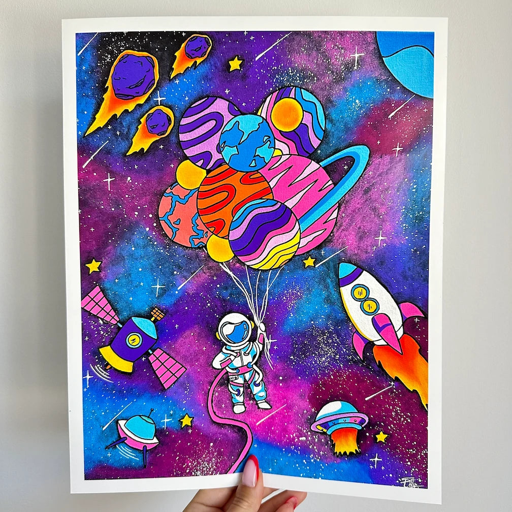 Impression Fine Art de l’œuvre originale « Voyage en ballons-planètes »